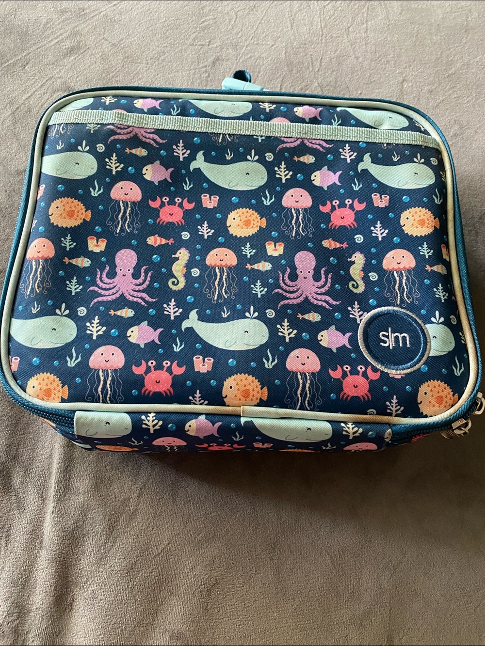 Navy Ocean Animal Lunch Bag